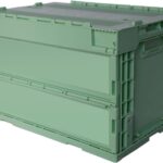 Foldable Storage Bin 56QT Collapsible Organizer Box with Handles for Home, Car Trunk, Camping & Outdoor, Eco-Friendly Plastic Container (Khaki, 21.9"x15.2"x12.8")​​