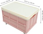 Moving Boxes Foldable Storage Bins with Lids Collapsible Storage Box Utility Wagon Camping Garden Shopping Cart Grocery Toy Clothes Books Container With Wheel Collapsible Storage Bins - Image 2