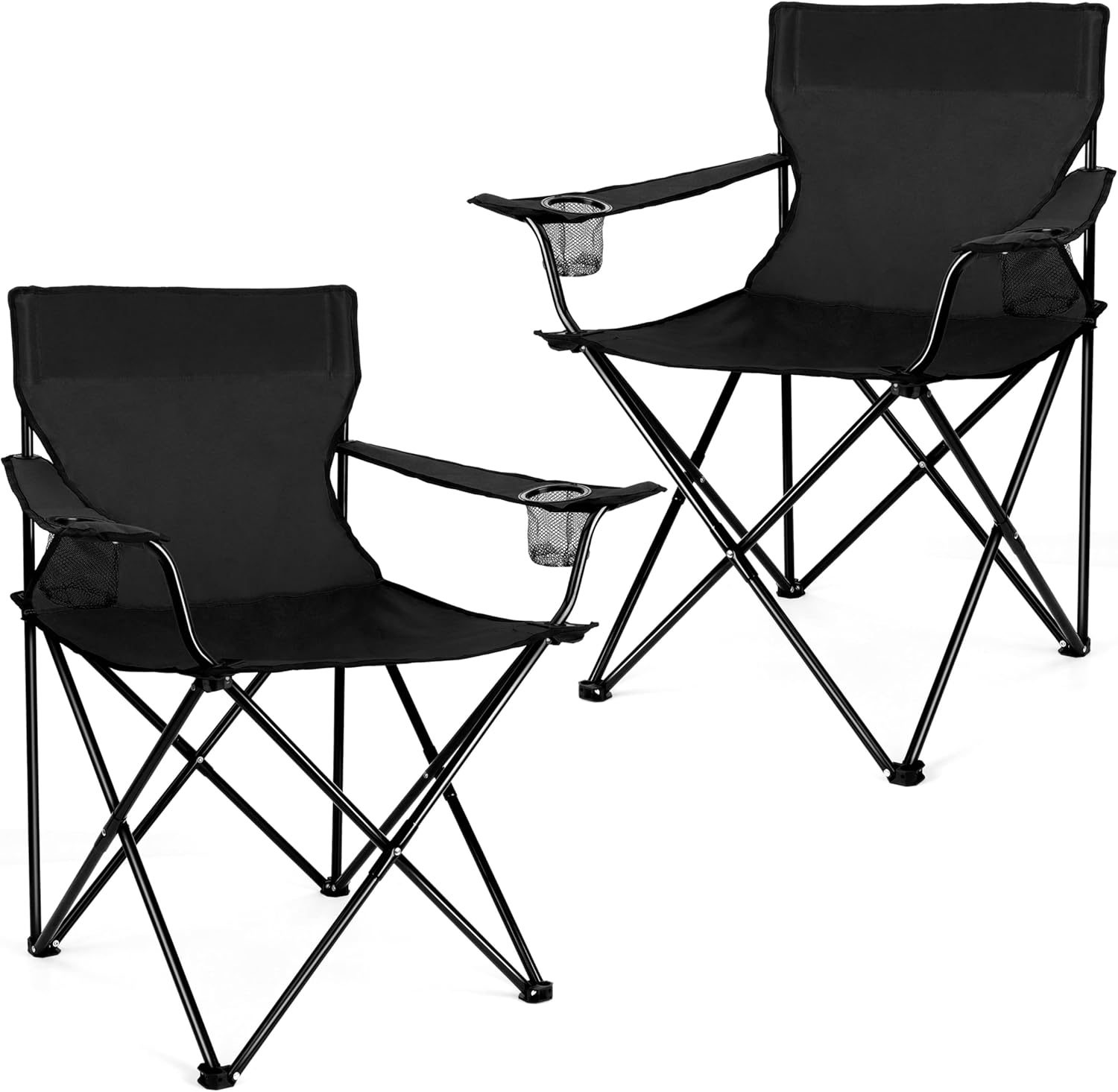 71CBZgUoacL._AC_SL1500_.jpg Portable Camping Chair, Outdoor Lawn Folding Chairs for Adults, Heavy Duty Large Foldable Chairs for Beach, Fishing, Tailgating Outdoor Sport, 2 Cup Holders & Carry Bag - Image 1