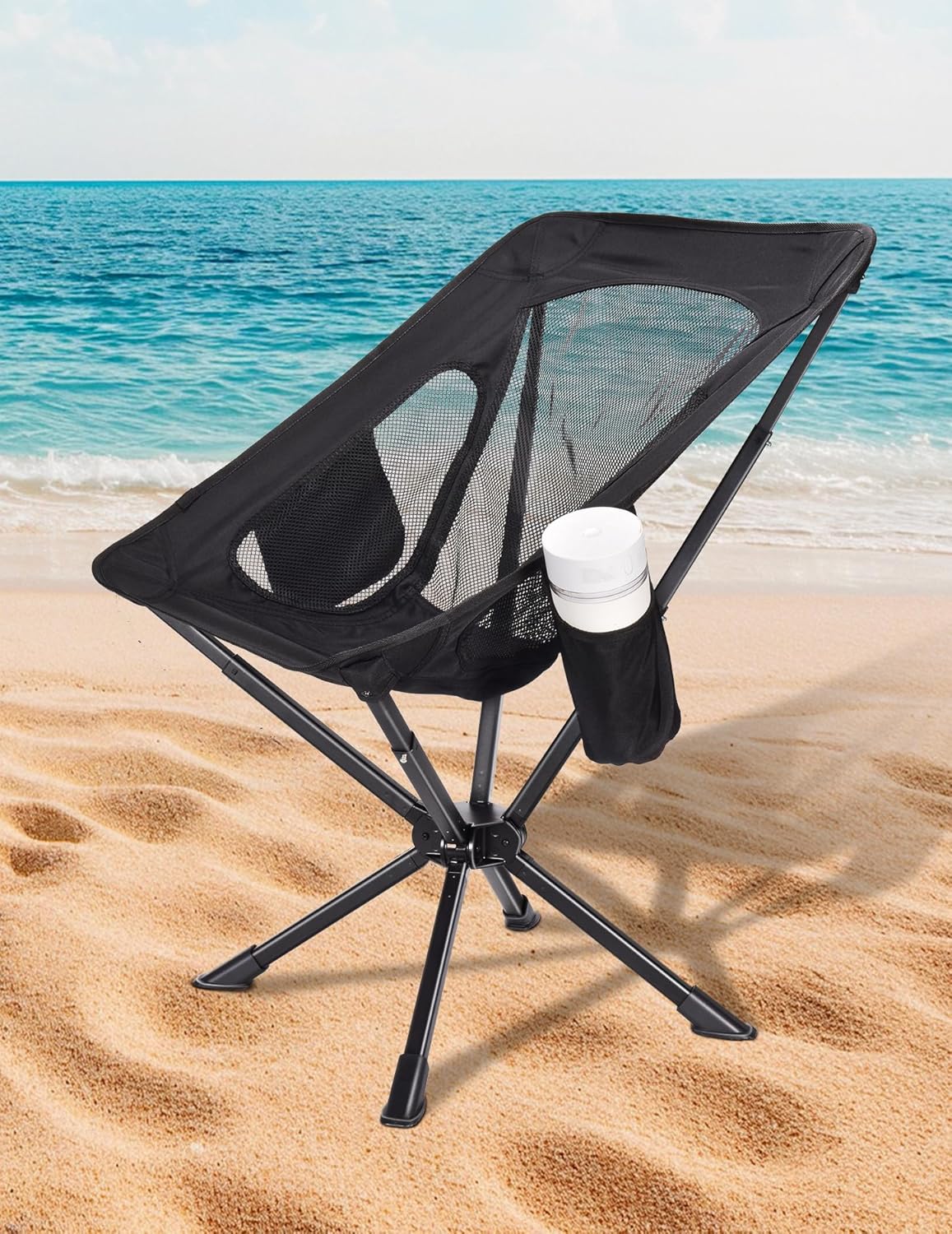 81xQ2Xdi2L._AC_SL1500_.jpg Portable Chairs for Adults Foldable, Fast Setup, Lightweight & Small Folding Chair with Cup Holder, Side Pocket and Carry Bag - Support 350 LBS - Image 1